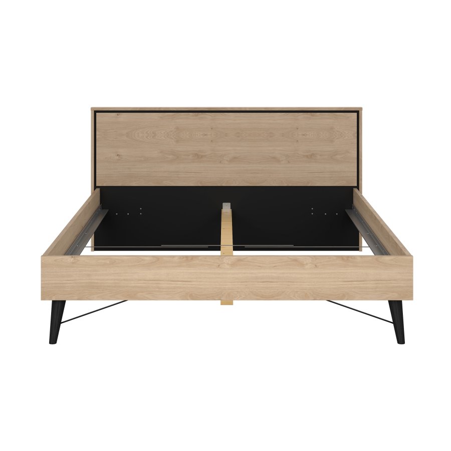 TVILUM Ry sengeramme, m. sengegavl og lamelbund - natur folie/melamin og tr (160x200)