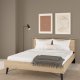 TVILUM Ry sengeramme, m. sengegavl og lamelbund - natur folie/melamin og tr (160x200)