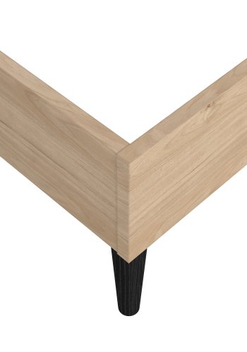 TVILUM Ry sengeramme, m. sengegavl og lamelbund - natur folie/melamin og tr (160x200)