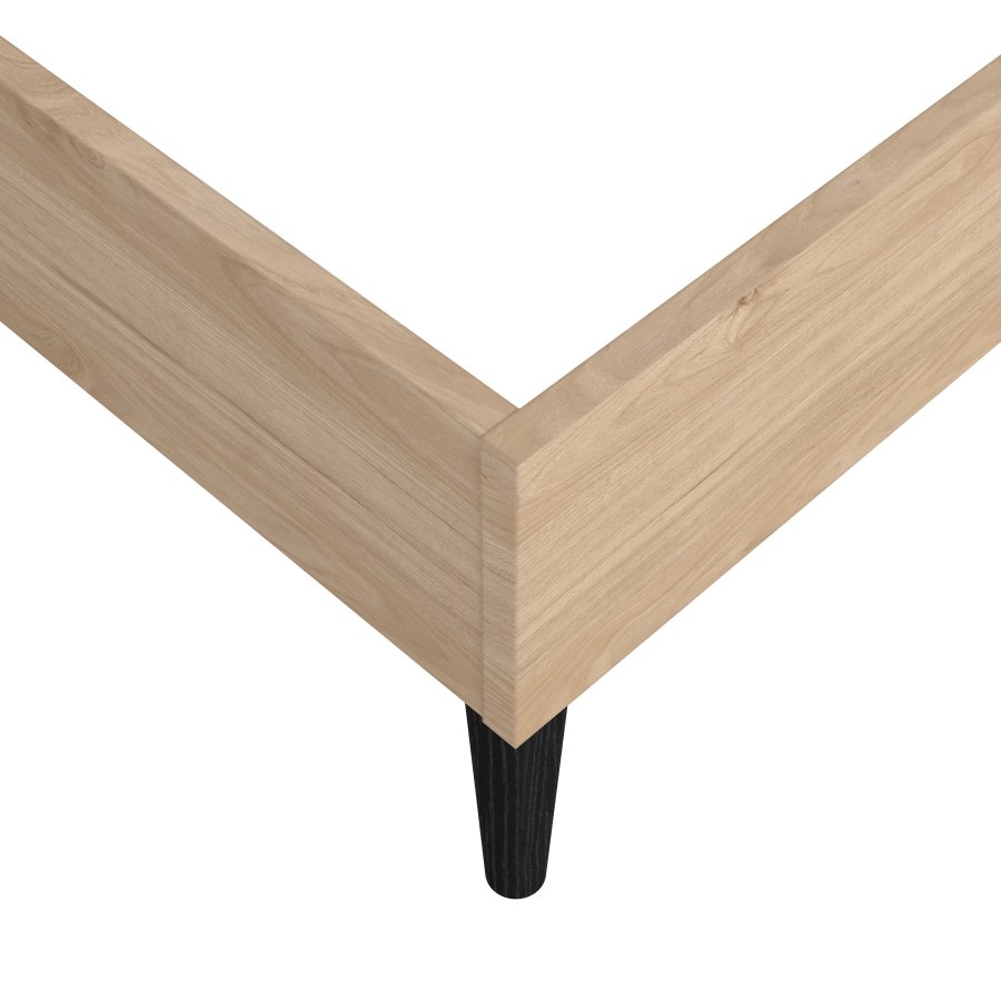 TVILUM Ry sengeramme, m. sengegavl og lamelbund - natur folie/melamin og tr (160x200)