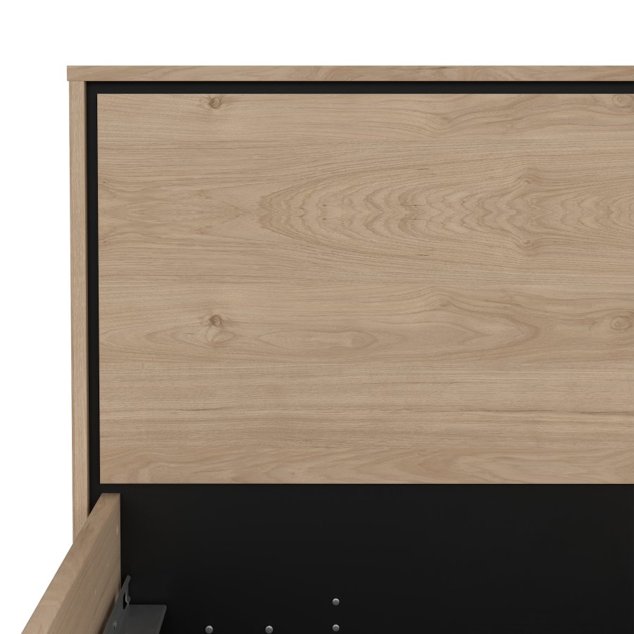 TVILUM Ry sengeramme, m. sengegavl og lamelbund - natur folie/melamin og tr (160x200)