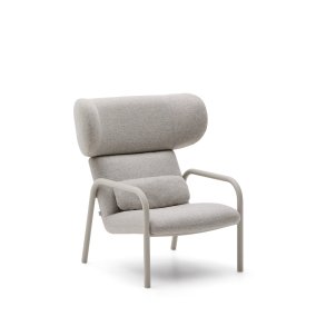 KAVE HOME Inari lnestol i beige og stl med beige malet finish FSC Mix Credit