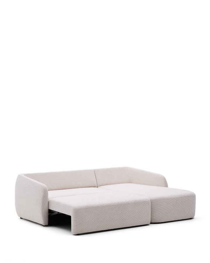 KAVE HOME Laira 3 pers. sovesofa, m. hjre chaiselong - ecru chenille stof (246cm)