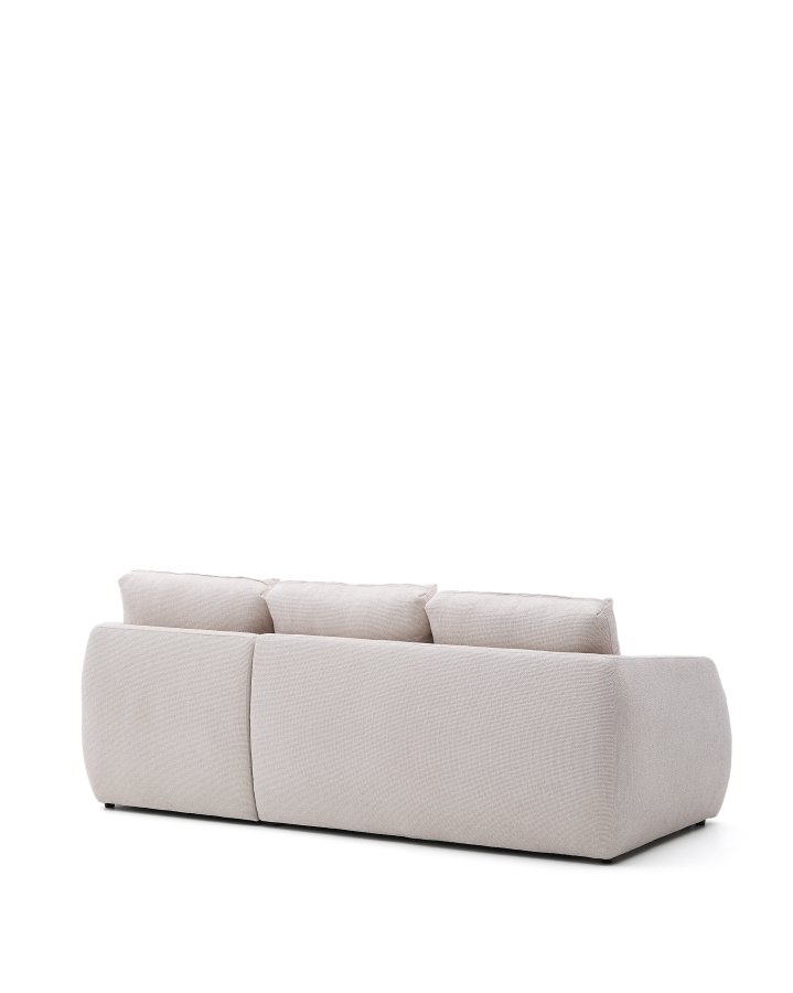 KAVE HOME Laira 3 pers. sovesofa, m. hjre chaiselong - ecru chenille stof (246cm)