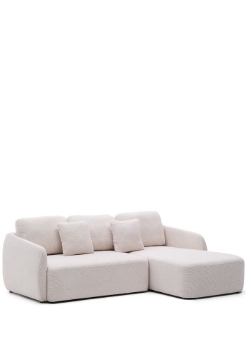 KAVE HOME Laira 3 pers. sovesofa, m. hjre chaiselong - ecru chenille stof (246cm)