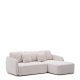 KAVE HOME Laira 3 pers. sovesofa, m. hjre chaiselong - ecru chenille stof (246cm)