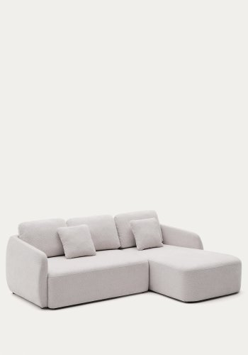 KAVE HOME Laira 3 pers. sovesofa, m. hjre chaiselong - ecru chenille stof (246cm)