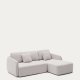 KAVE HOME Laira 3 pers. sovesofa, m. hjre chaiselong - ecru chenille stof (246cm)