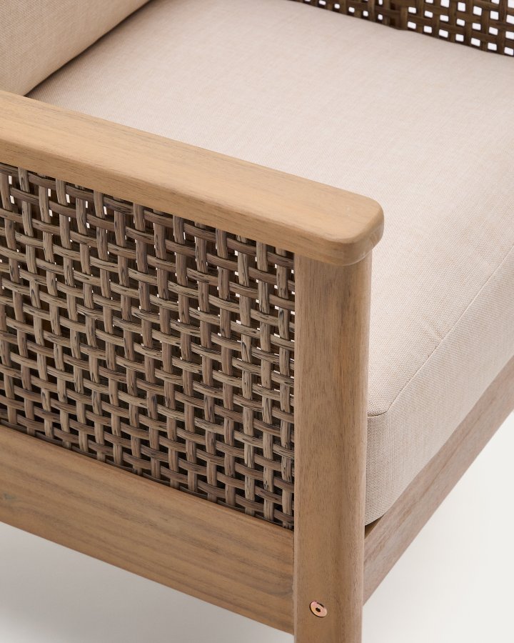 KAVE HOME Alabe udendrs loungest, m. 2-pers. sofa, 2 lnestole, 1 sofabord og hynder - akacietr