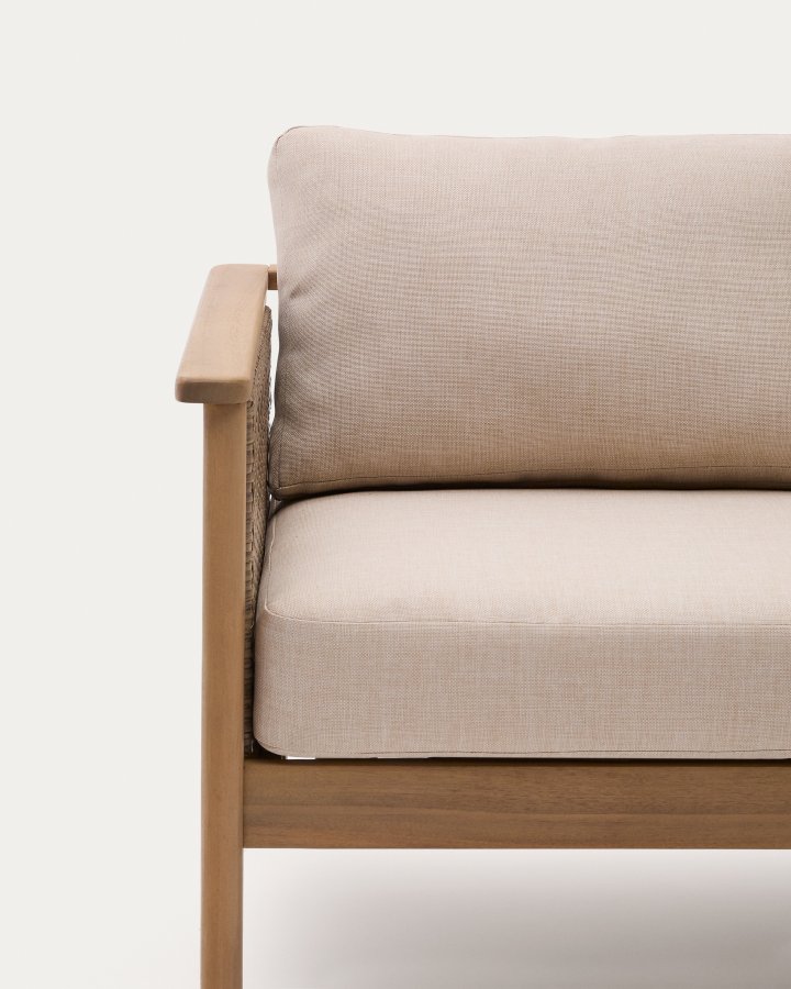 KAVE HOME Alabe udendrs loungest, m. 2-pers. sofa, 2 lnestole, 1 sofabord og hynder - akacietr