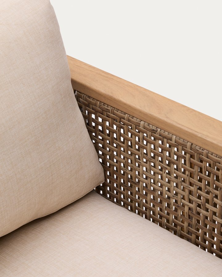 KAVE HOME Alabe udendrs loungest, m. 2-pers. sofa, 2 lnestole, 1 sofabord og hynder - akacietr