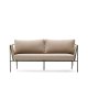 KAVE HOME Zivia udendrs 2-personers sofa i ecru rebsnor og grn galvaniseret stl 178cm