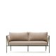 KAVE HOME Zivia udendrs 2-personers sofa i ecru rebsnor og grn galvaniseret stl 178cm