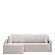 KAVE HOME Laira 3 pers. sovesofa, m. venstre chaiselong - ecru chenille stof (246cm)