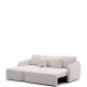 KAVE HOME Laira 3 pers. sovesofa, m. venstre chaiselong - ecru chenille stof (246cm)
