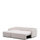 KAVE HOME Laira 3 pers. sovesofa, m. venstre chaiselong - ecru chenille stof (246cm)