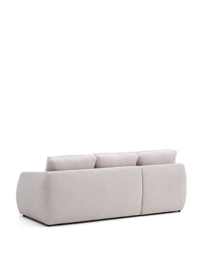 KAVE HOME Laira 3 pers. sovesofa, m. venstre chaiselong - ecru chenille stof (246cm)