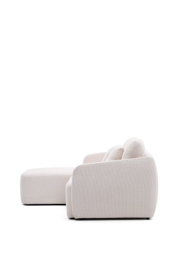 KAVE HOME Laira 3 pers. sovesofa, m. venstre chaiselong - ecru chenille stof (246cm)