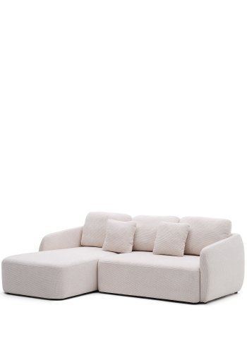 KAVE HOME Laira 3 pers. sovesofa, m. venstre chaiselong - ecru chenille stof (246cm)