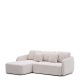 KAVE HOME Laira 3 pers. sovesofa, m. venstre chaiselong - ecru chenille stof (246cm)