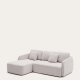 KAVE HOME Laira 3 pers. sovesofa, m. venstre chaiselong - ecru chenille stof (246cm)