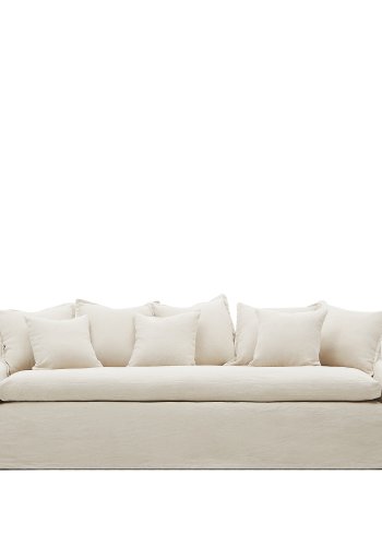 KAVE HOME Zenira 3-personers sofabetrk med beige bomulds- og hrpuder, 230 cm