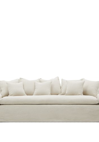 KAVE HOME Zenira 3-personers sofabetrk med beige bomulds- og hrpuder, 230 cm