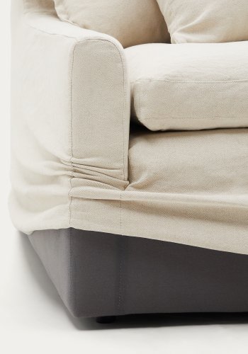 KAVE HOME Zenira 3-personers sofabetrk med beige bomulds- og hrpuder, 230 cm