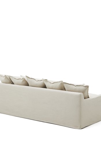 KAVE HOME Zenira sofa med aftageligt betrk og beige hynder i bomuld og hr, 230 cm