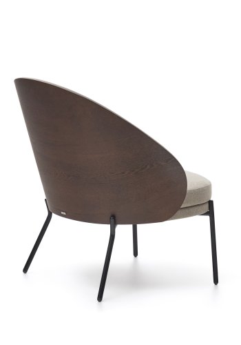 KAVE HOME Eamy lnestol - lysebrun stof, brun askefinér og sort stl