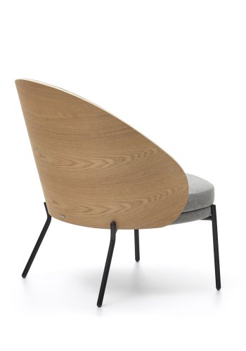 KAVE HOME Eamy lnestol - lysegr stof, natur askefinér og sort stl