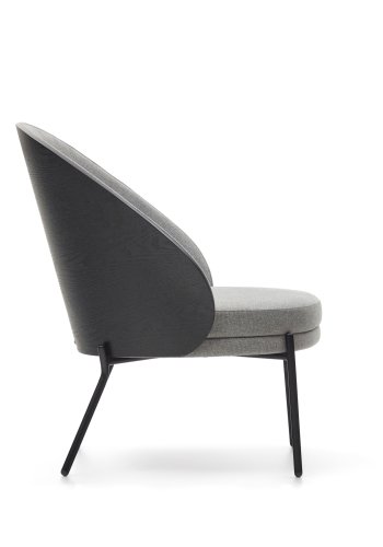 KAVE HOME Eamy lnestol - lysegr stof, sort askefinér og sort stl