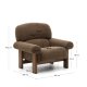 KAVE HOME Nema lnestol i taupe bouclé med ben af massivt asketr i valndfinish FSC 100%