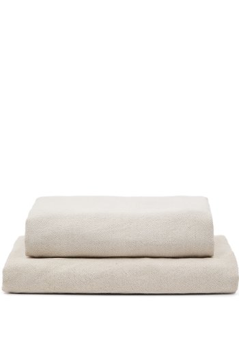 KAVE HOME Zenira fodstttebetrk i beige bomuld og hr, 90 x 90 cm