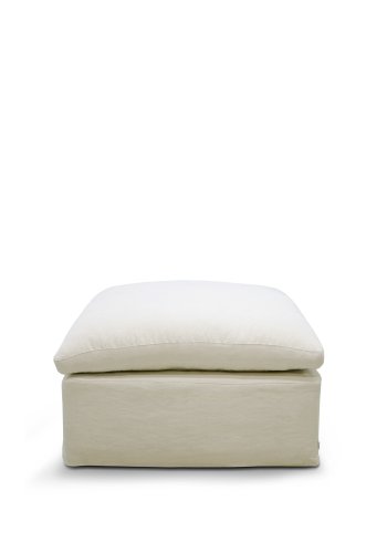 KAVE HOME Zenira fodstttebetrk i beige bomuld og hr, 90 x 90 cm