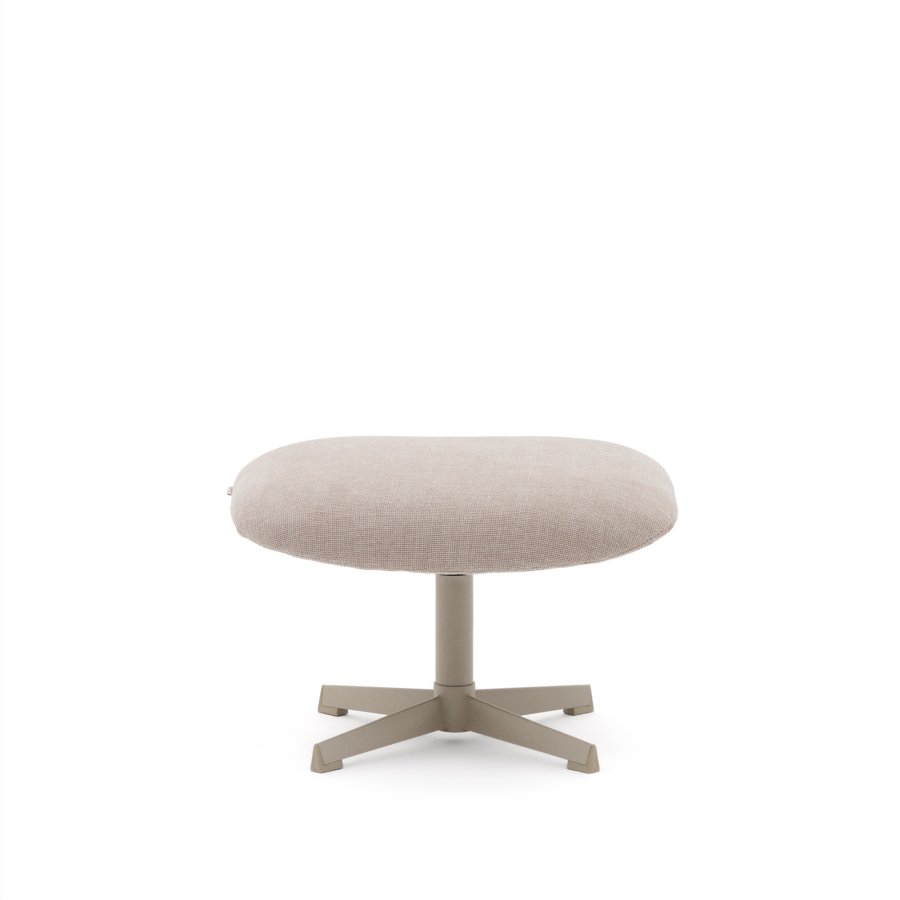 KAVE HOME Jaspe beige fodsttte med grt metal, FSC 100%