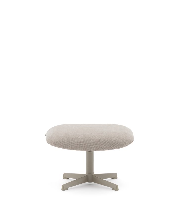 KAVE HOME Jaspe beige fodsttte med grt metal, FSC 100%