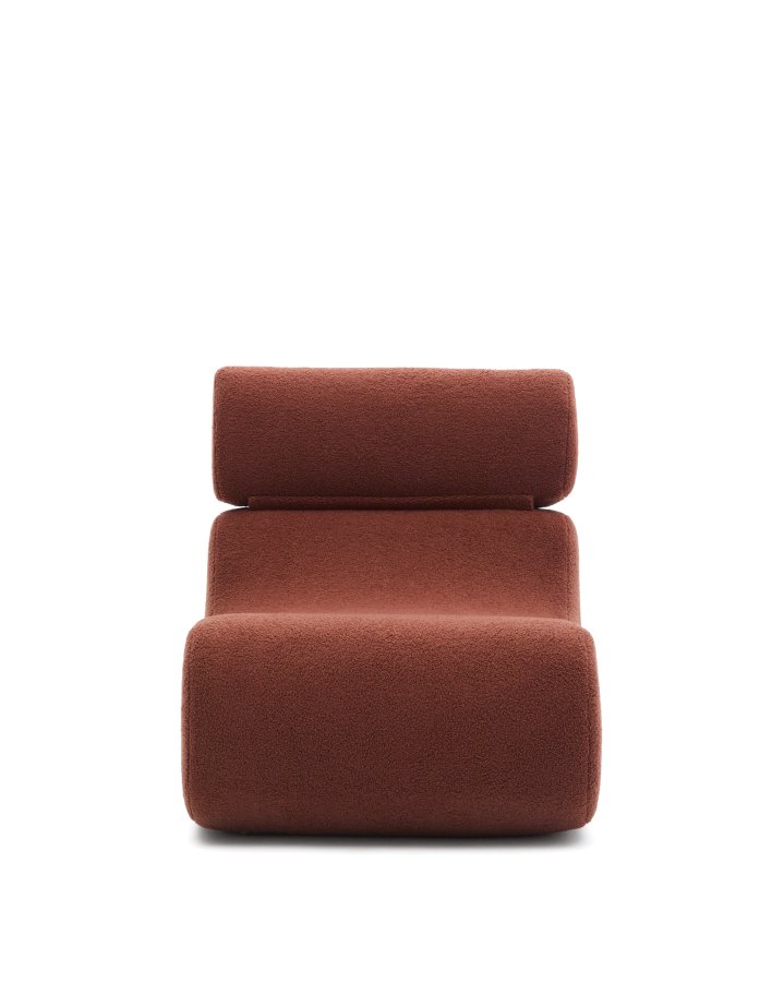 KAVE HOME Club terracotta bouclé lnestol