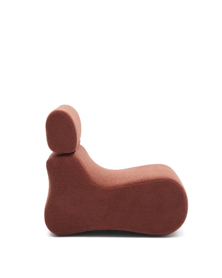 KAVE HOME Club terracotta bouclé lnestol