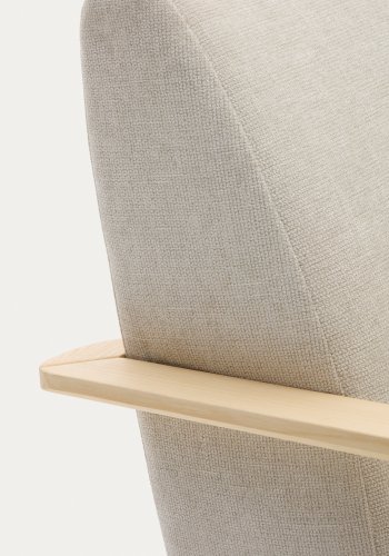 KAVE HOME Meghan lnestol i perle chenille og med massiv bgetr i naturlig finish FSC Mix Cr