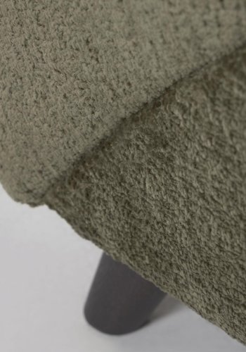 KAVE HOME Marthan lnestol - grn chenille stof og sort asketr