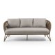 KAVE HOME Branzie sofa - brunt metal og reb, m. grbrune hynder, 3 pers.