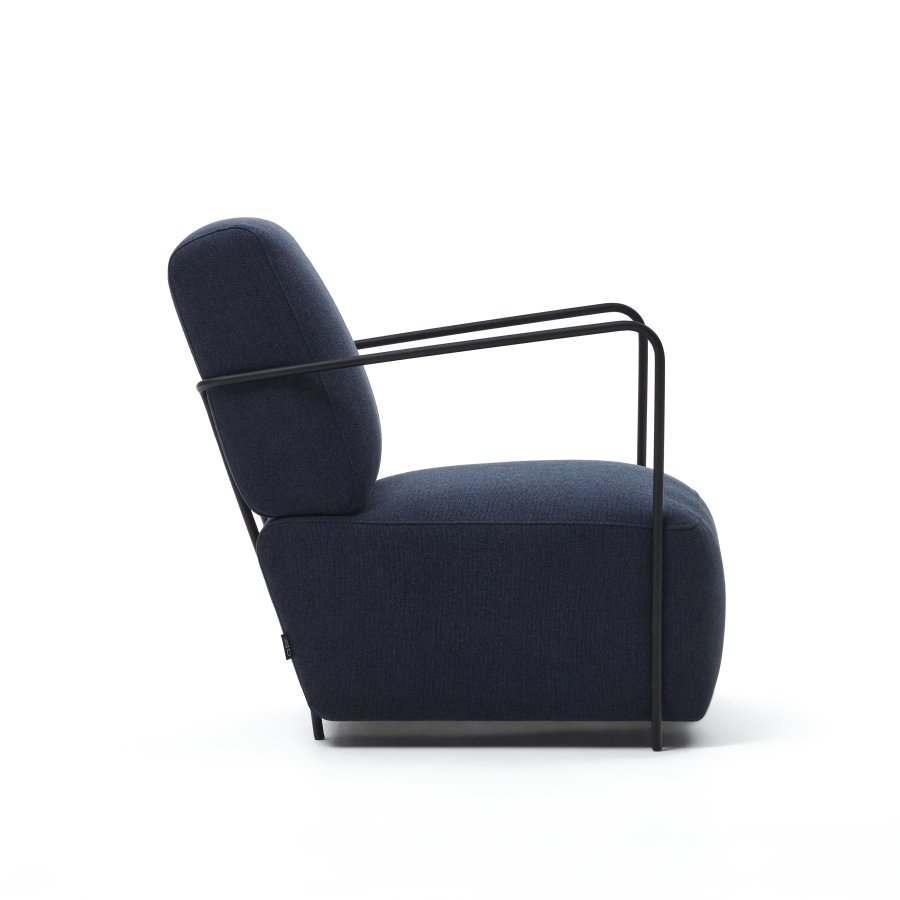 KAVE HOME Gamer lnestol - bl stof og sort stl