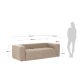 KAVE HOME Blok 3 pers. sofa - beige polyester og stl