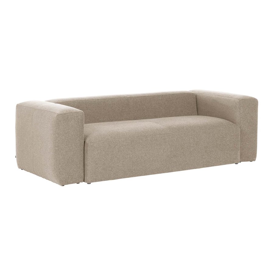 KAVE HOME Blok 3 pers. sofa - beige polyester og stl