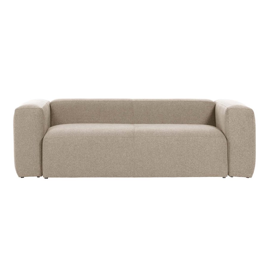 KAVE HOME Blok 3 pers. sofa - beige polyester og stl