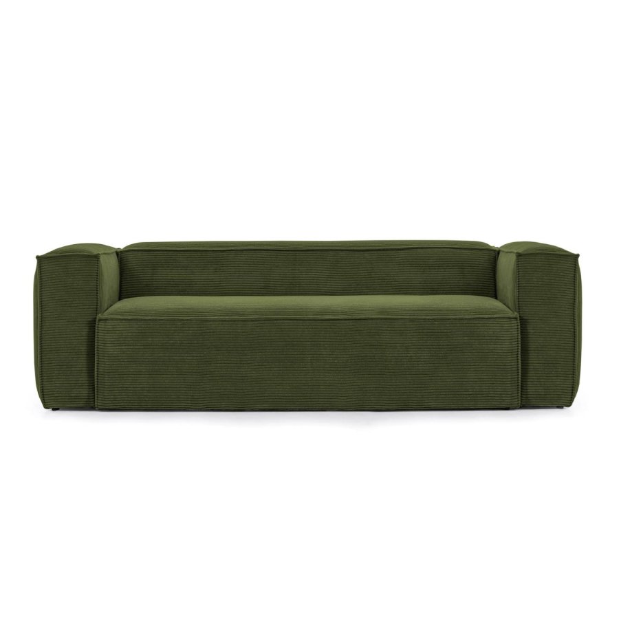 KAVE HOME Blok 2 pers. sofa - grn corduroy fljl (210 cm)