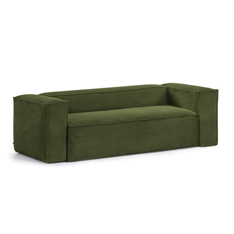 KAVE HOME Blok 2 pers. sofa - grn corduroy fljl (210 cm)