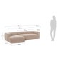 KAVE HOME Blok sofa, m. venstre chaiselong - beige polyester