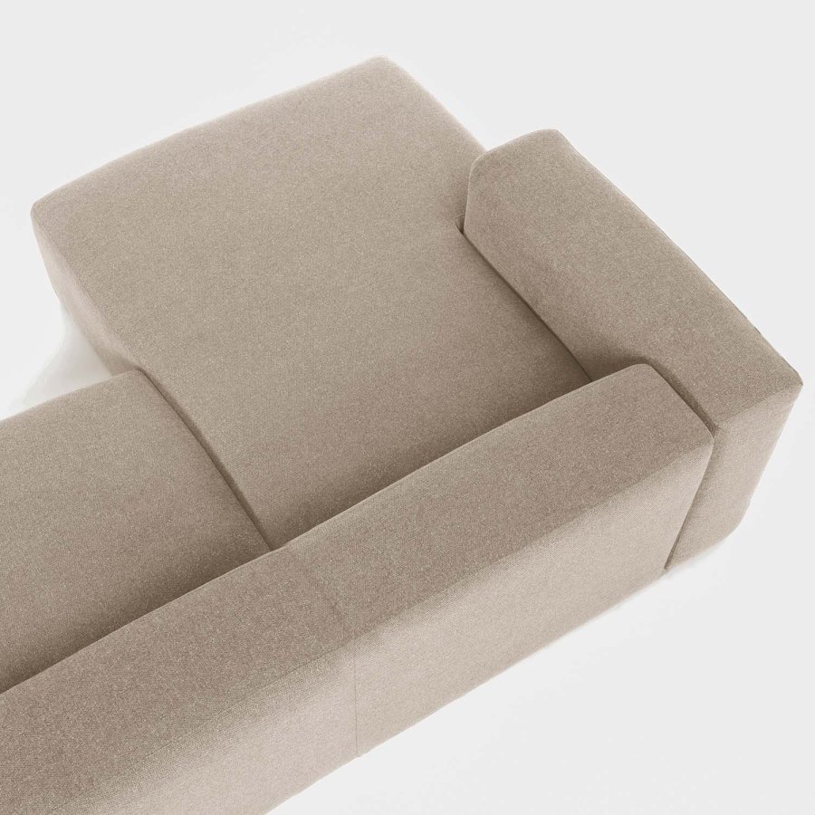 KAVE HOME Blok sofa, m. venstre chaiselong - beige polyester